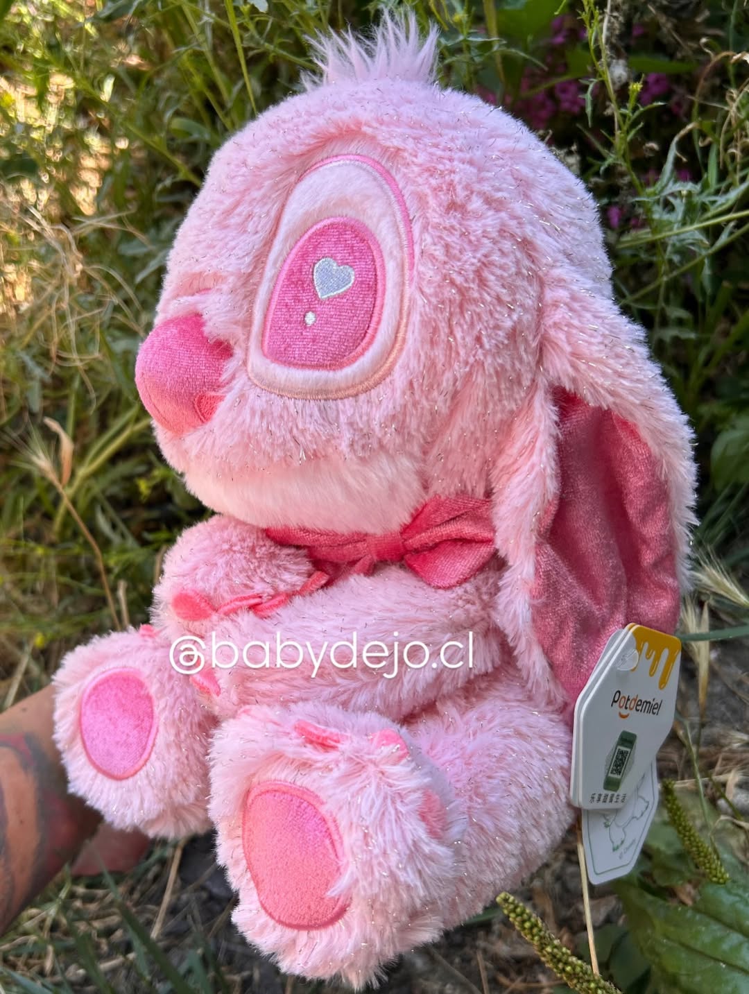peluche STITCH color rosa claro ``pelaje brilloso`` - Image 2