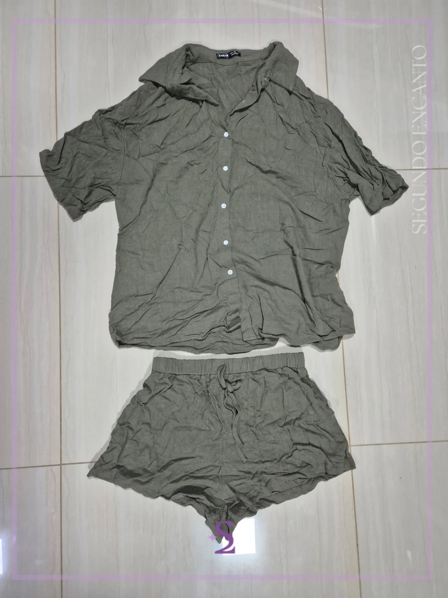 Conjunto verde camisa y short M/L - Image 2
