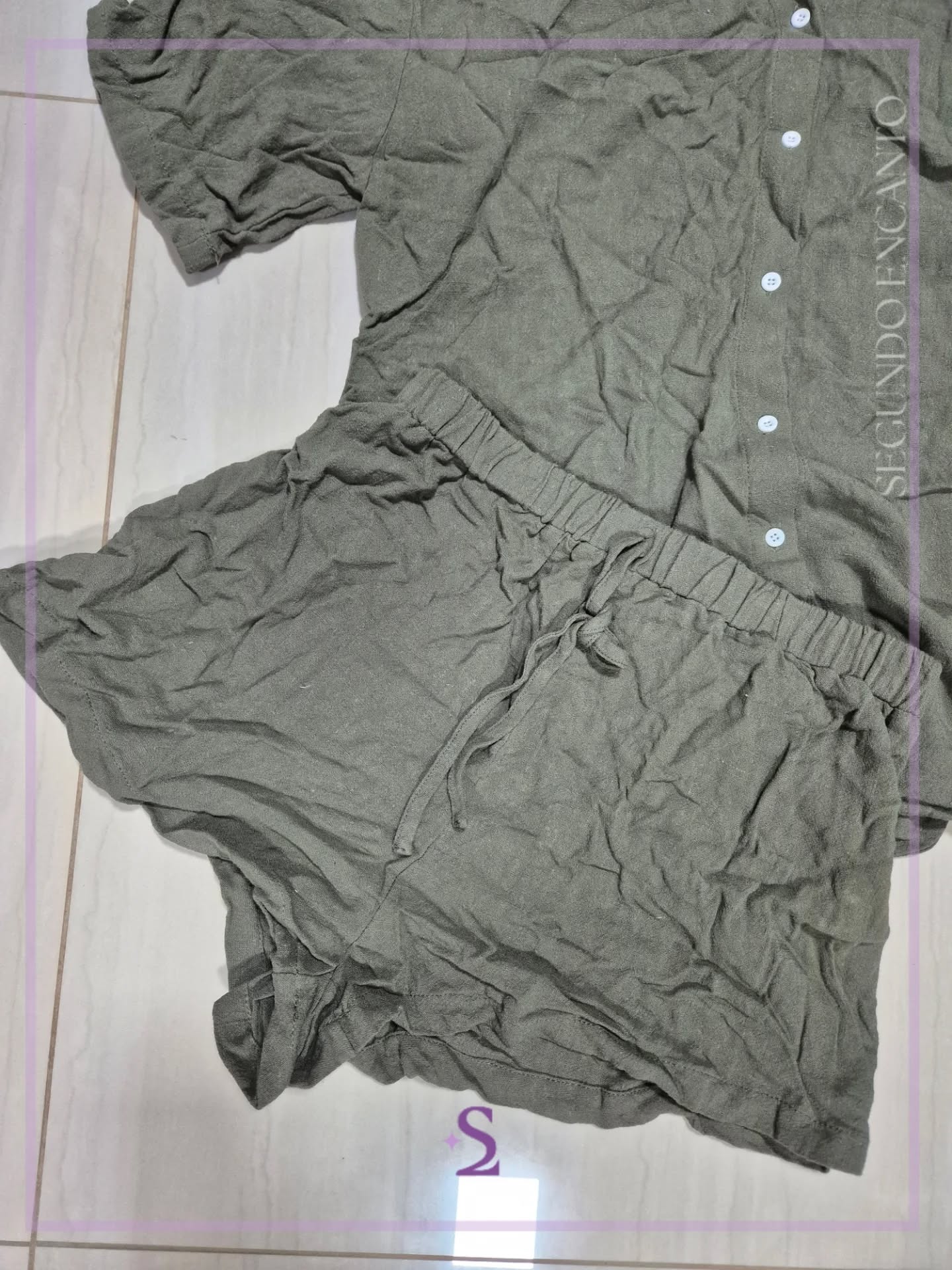 Conjunto verde camisa y short M/L - Image 5