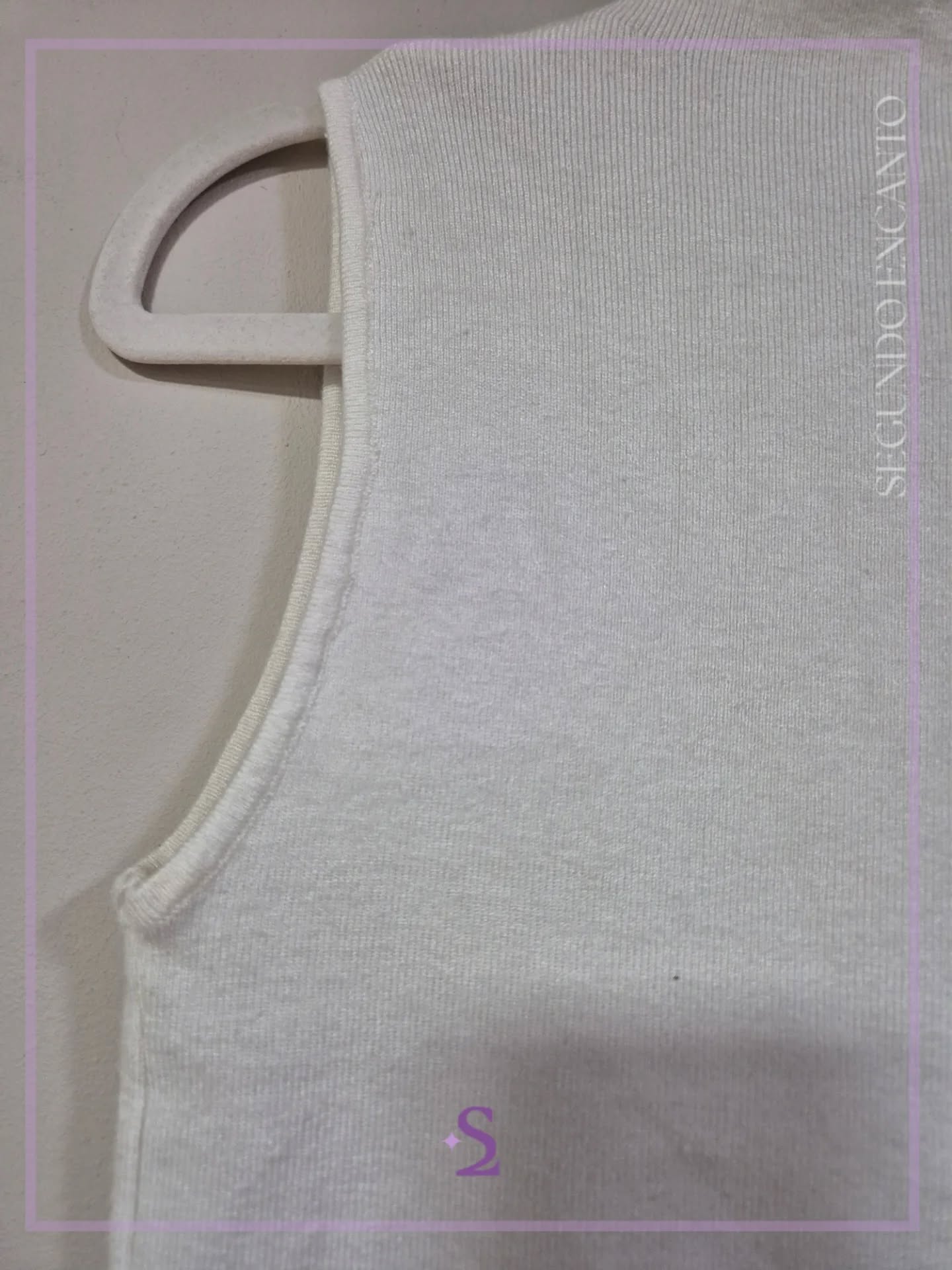 Blusa blanca cuello alto L - Image 4
