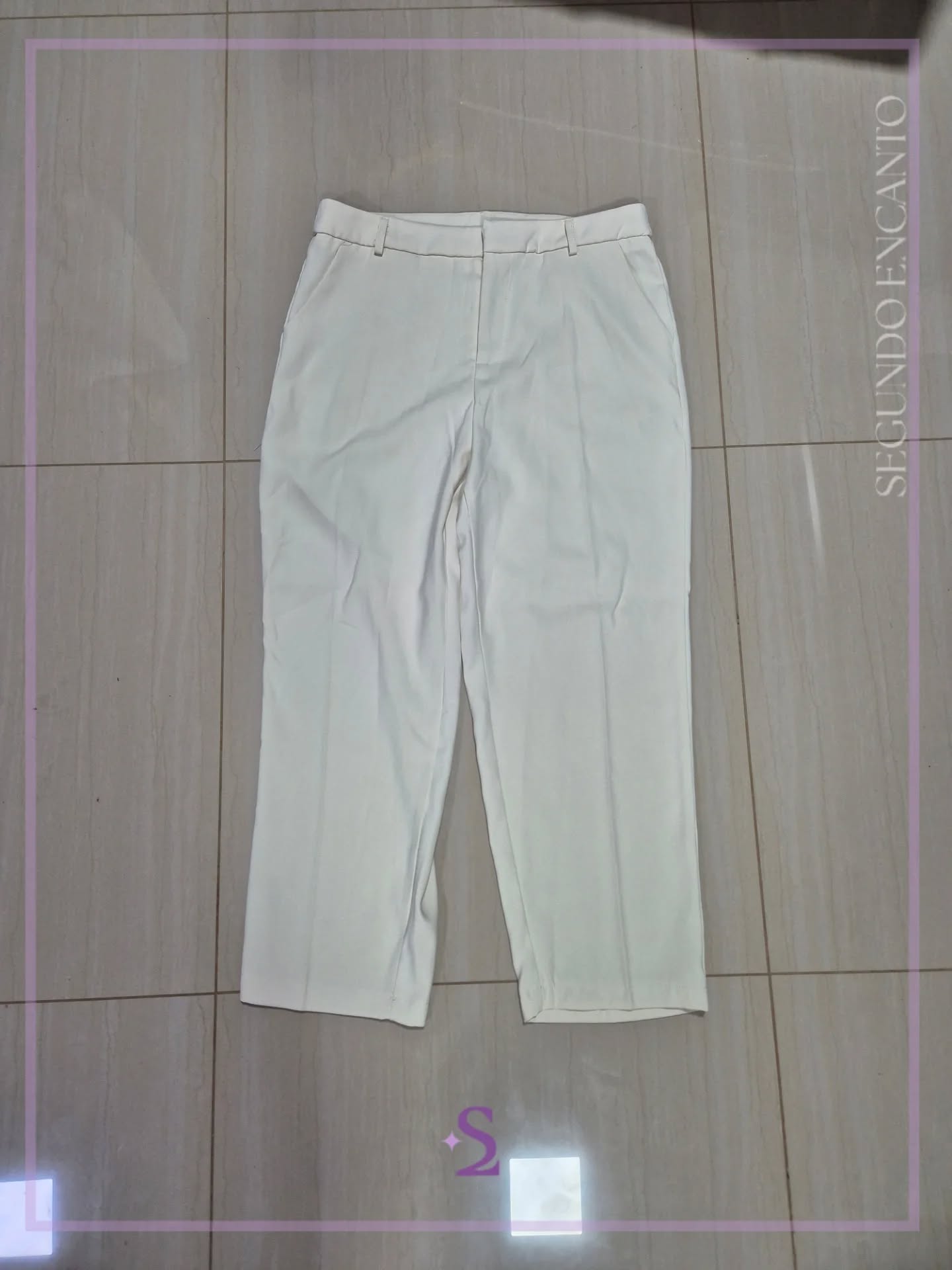 Pantalon formal blanco hueso L grande - Image 1