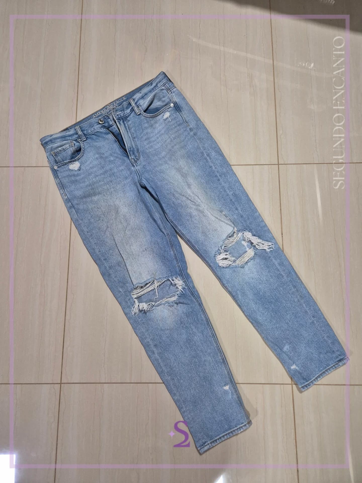 Mom jeans roto talla 8 M/L - Image 1