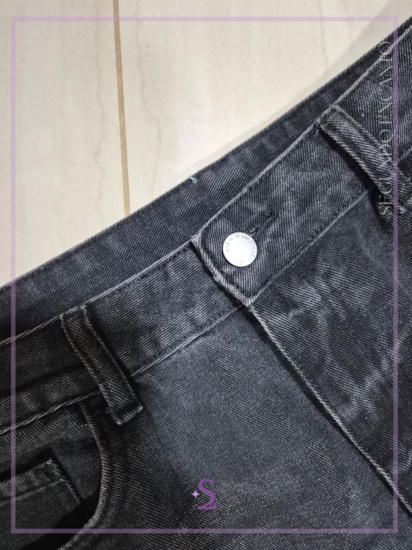 Jeans rotos color negro lavado L - Image 4