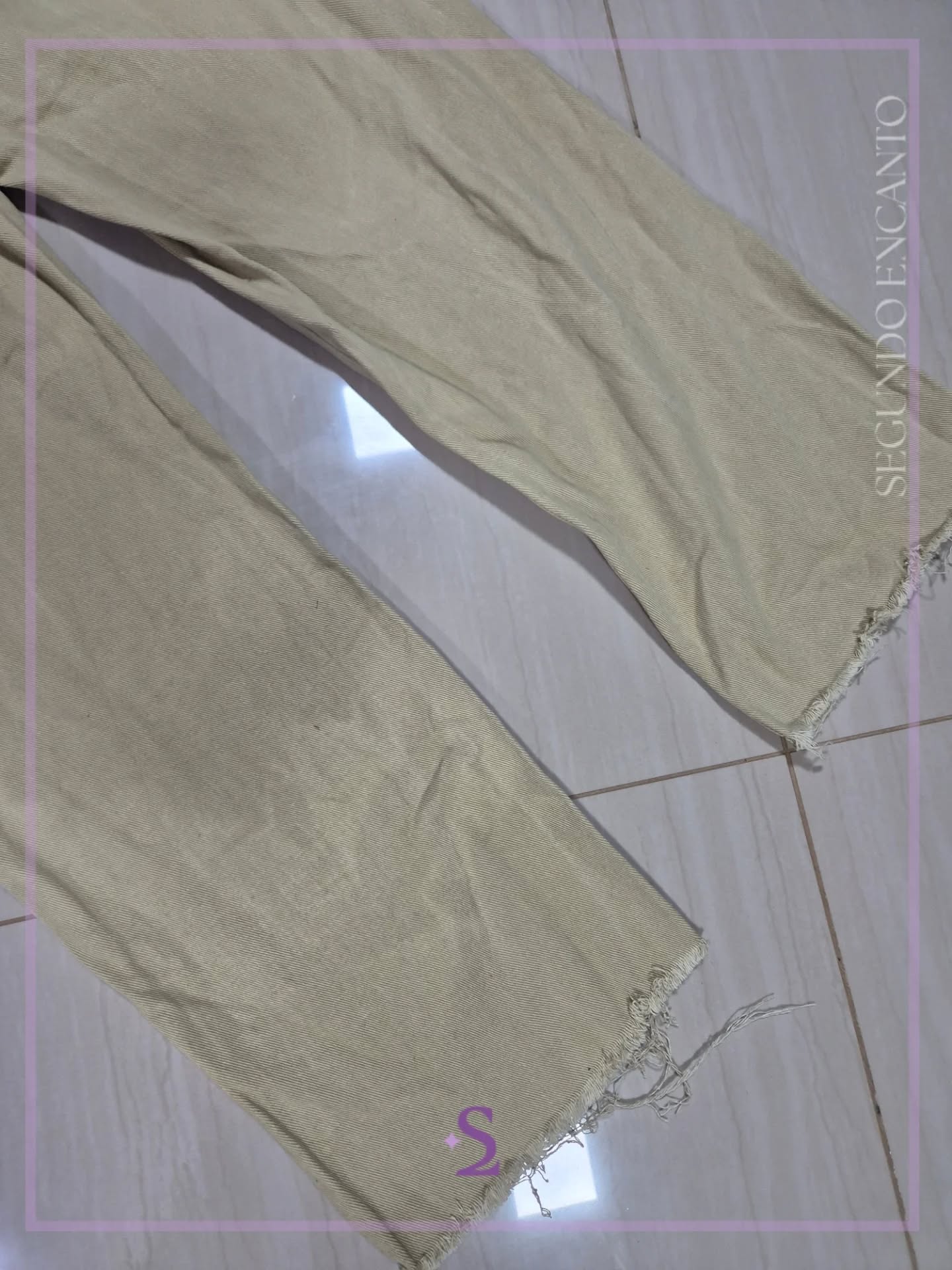Pantalones tono verde oliva claro L - Image 2