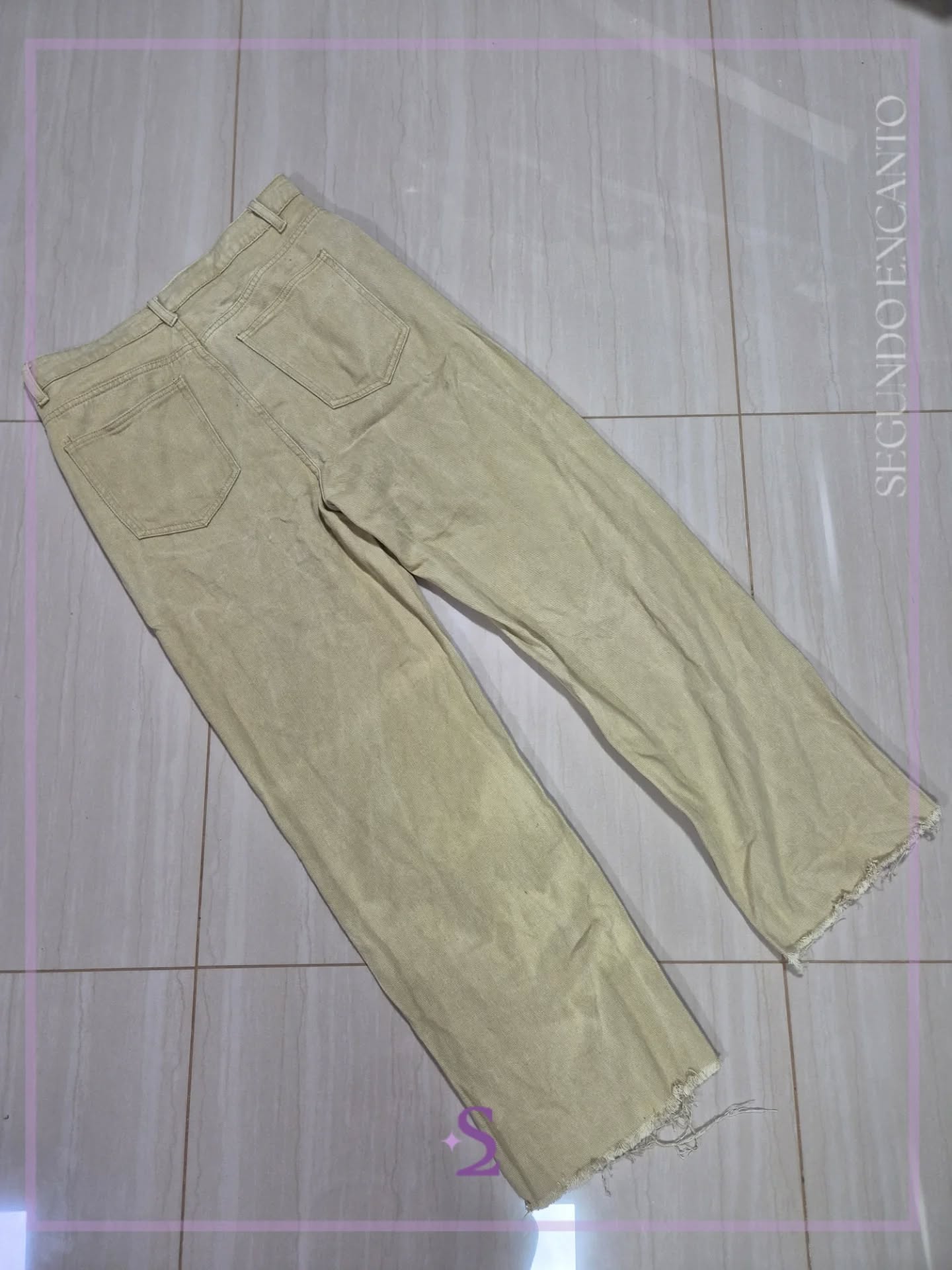 Pantalones tono verde oliva claro L - Image 3