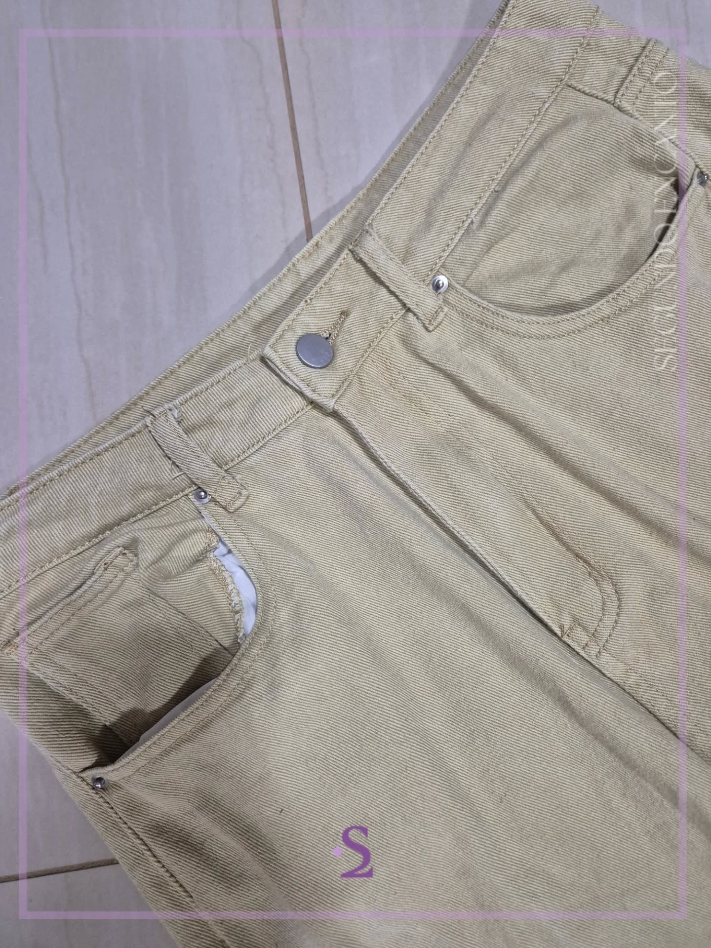 Pantalones tono verde oliva claro L - Image 4