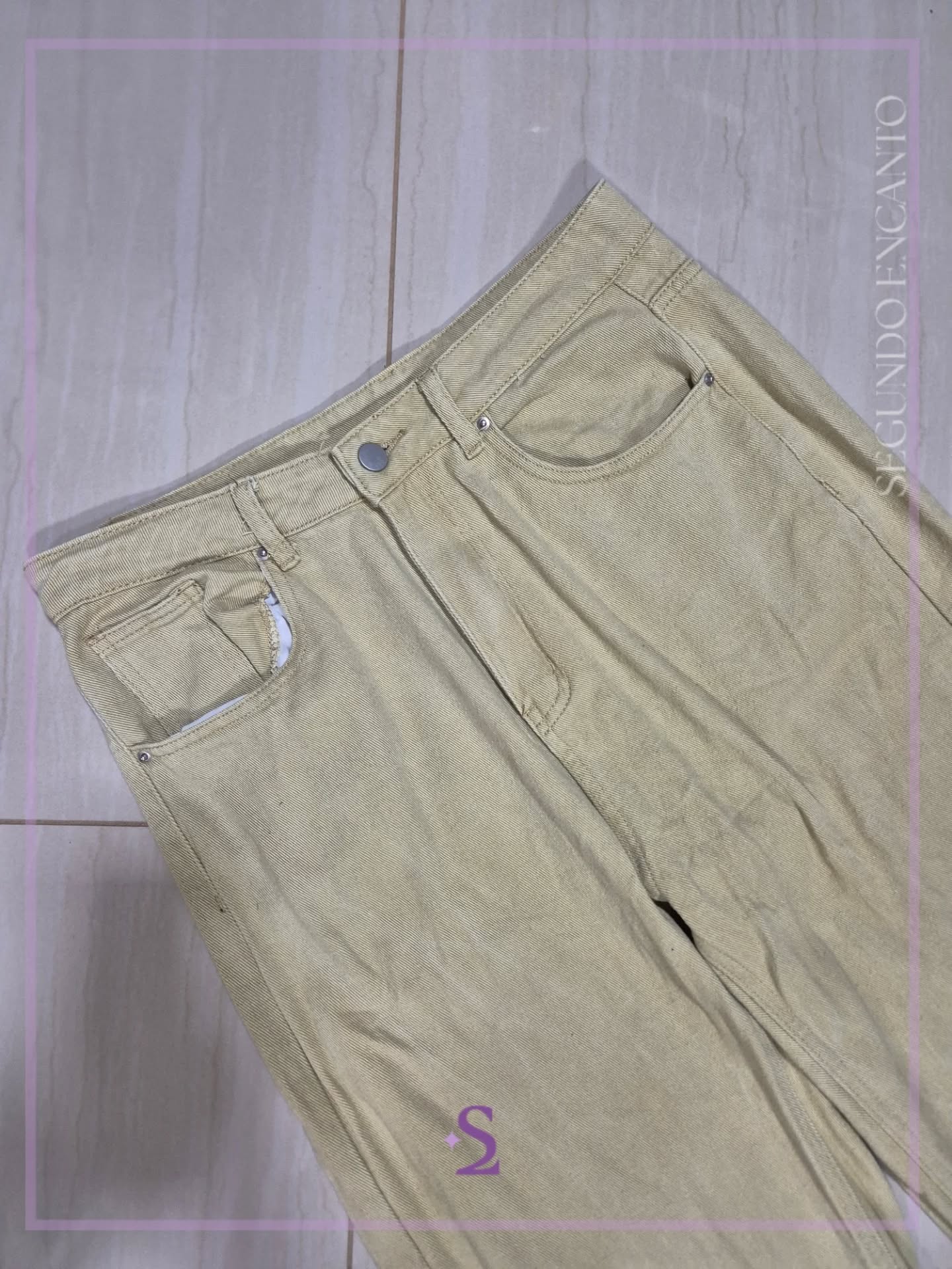 Pantalones tono verde oliva claro L - Image 5