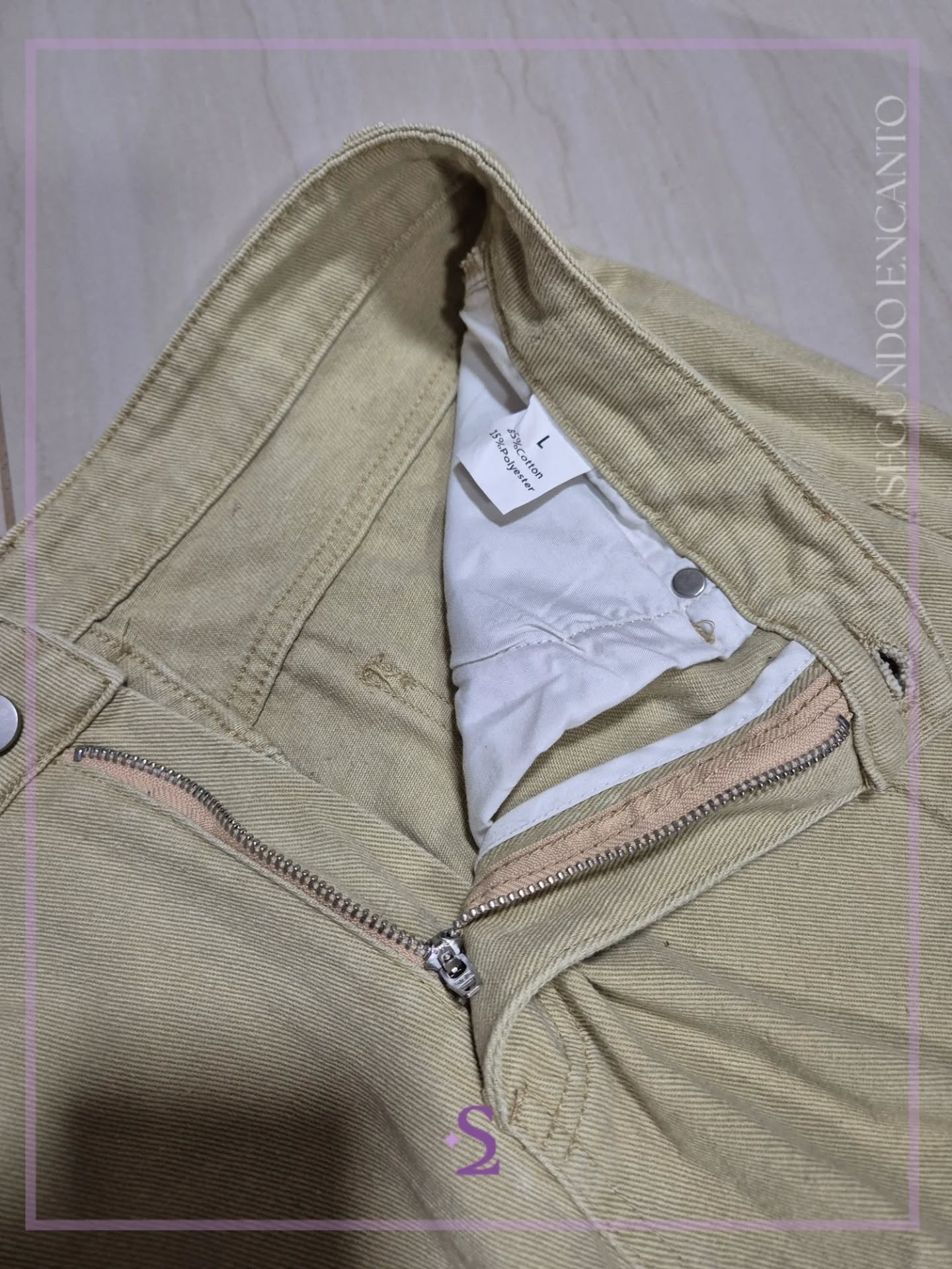 Pantalones tono verde oliva claro L - Image 7