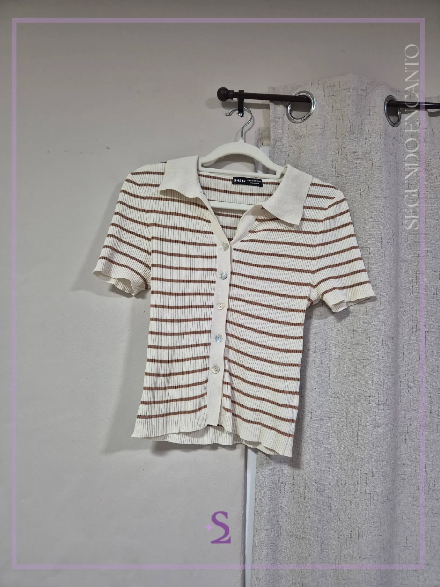 Top a rayas de botones M/L - Image 1