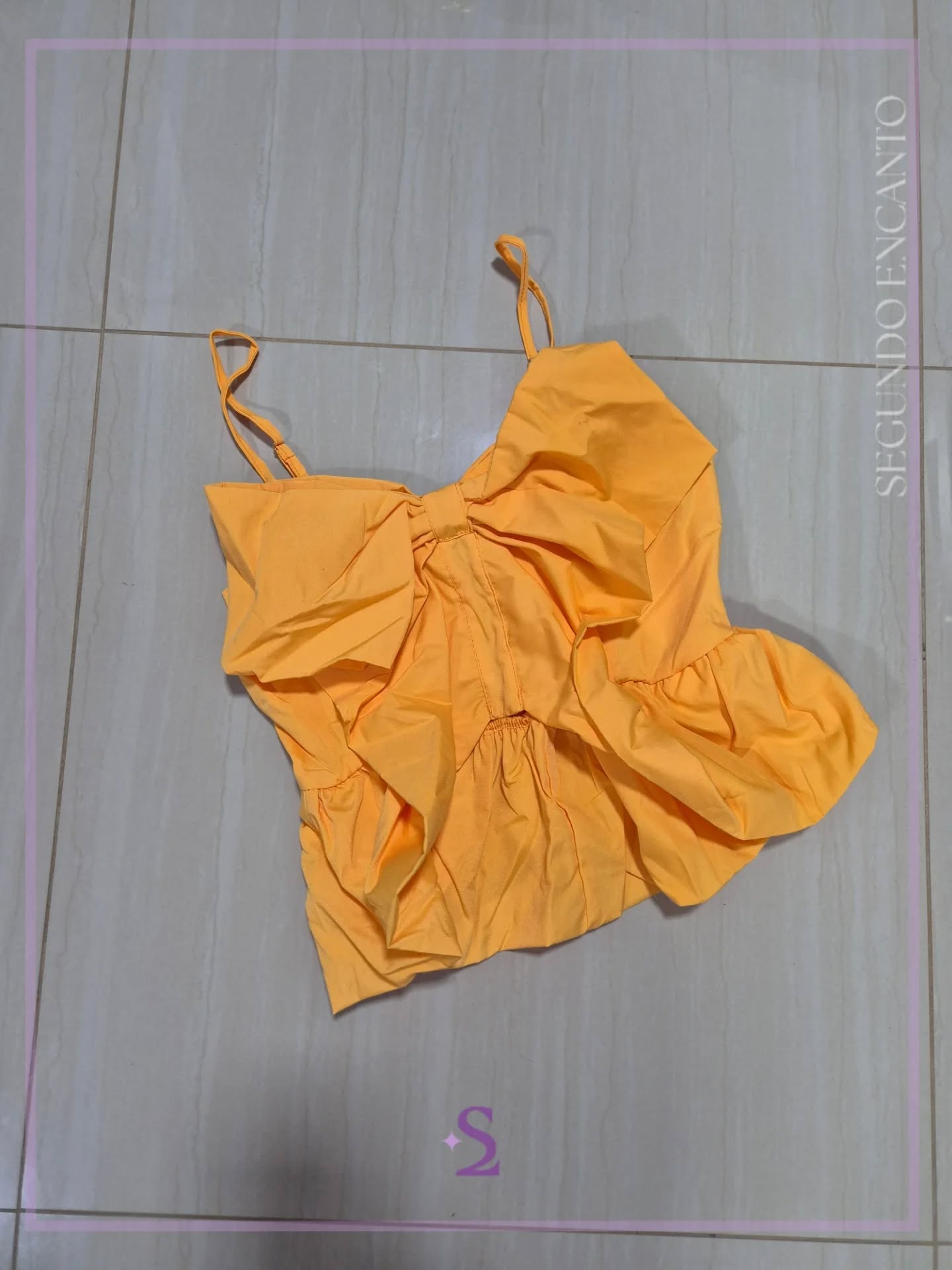 Blusa amarilla con moño M - Image 1