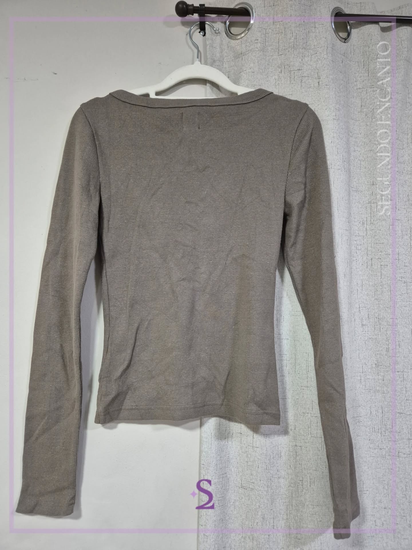 Camisa marron manga larga de botones XS - Image 2
