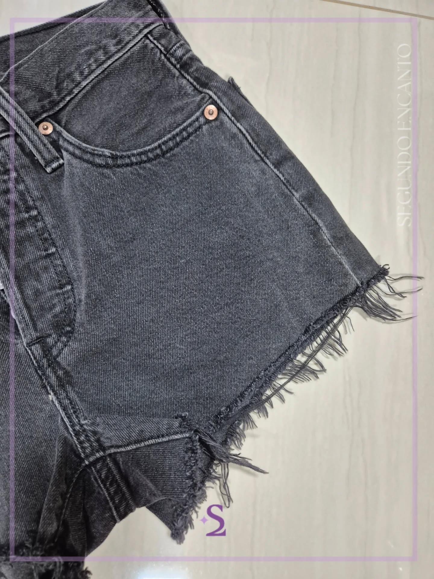 Short mezclilla color negro w24 s/m - Image 2