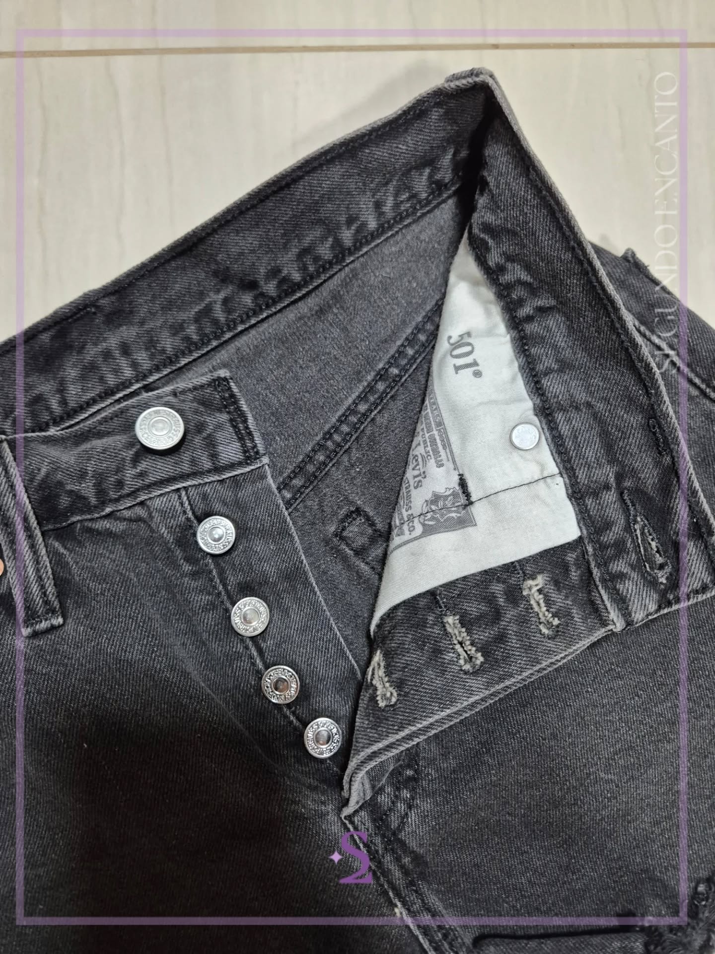 Short mezclilla color negro w24 s/m - Image 3