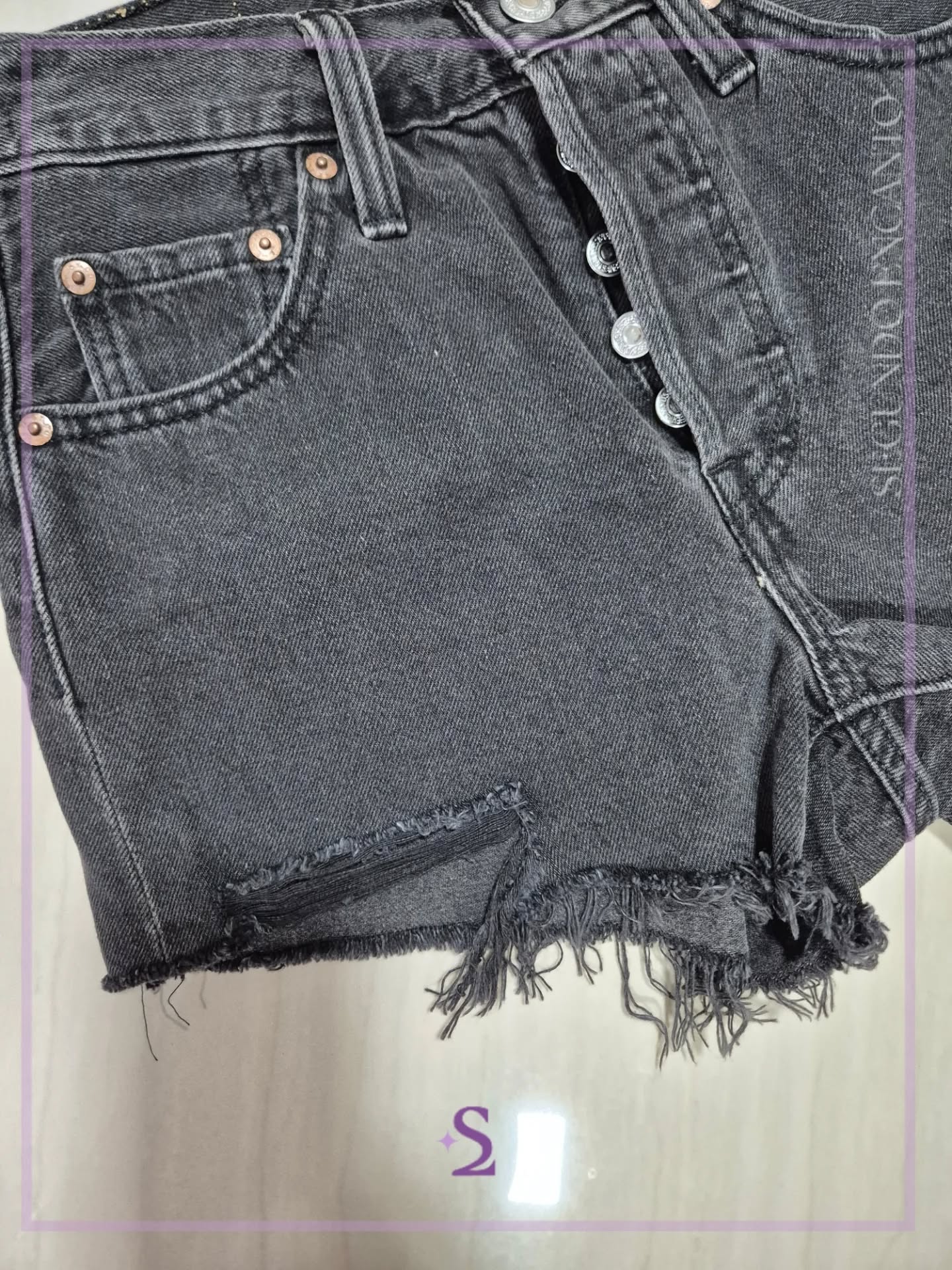 Short mezclilla color negro w24 s/m - Image 5