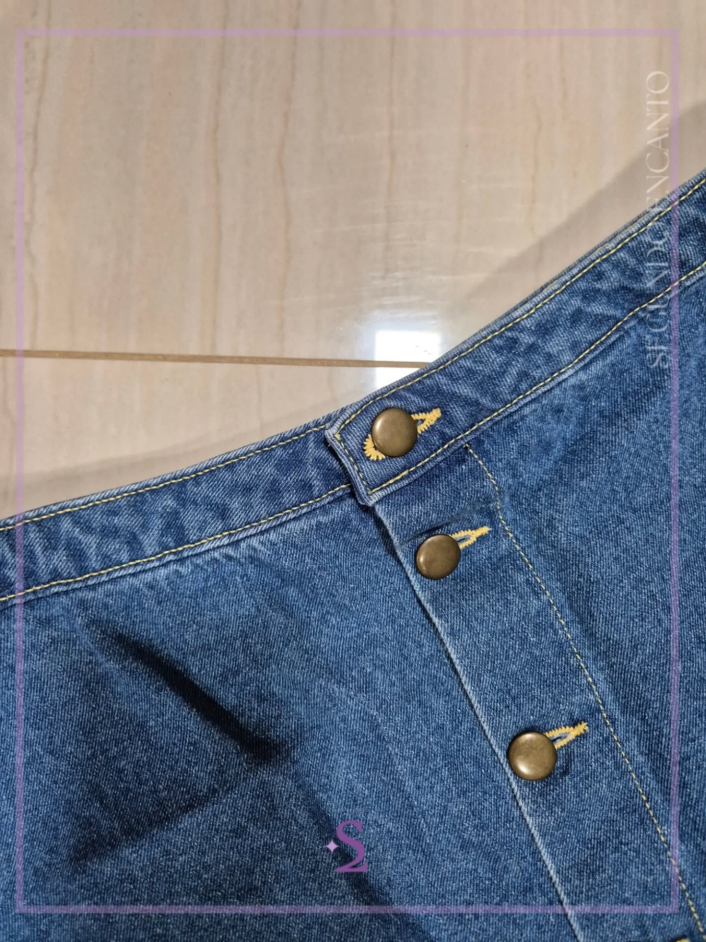 Falda denim botones frontales M - Image 2