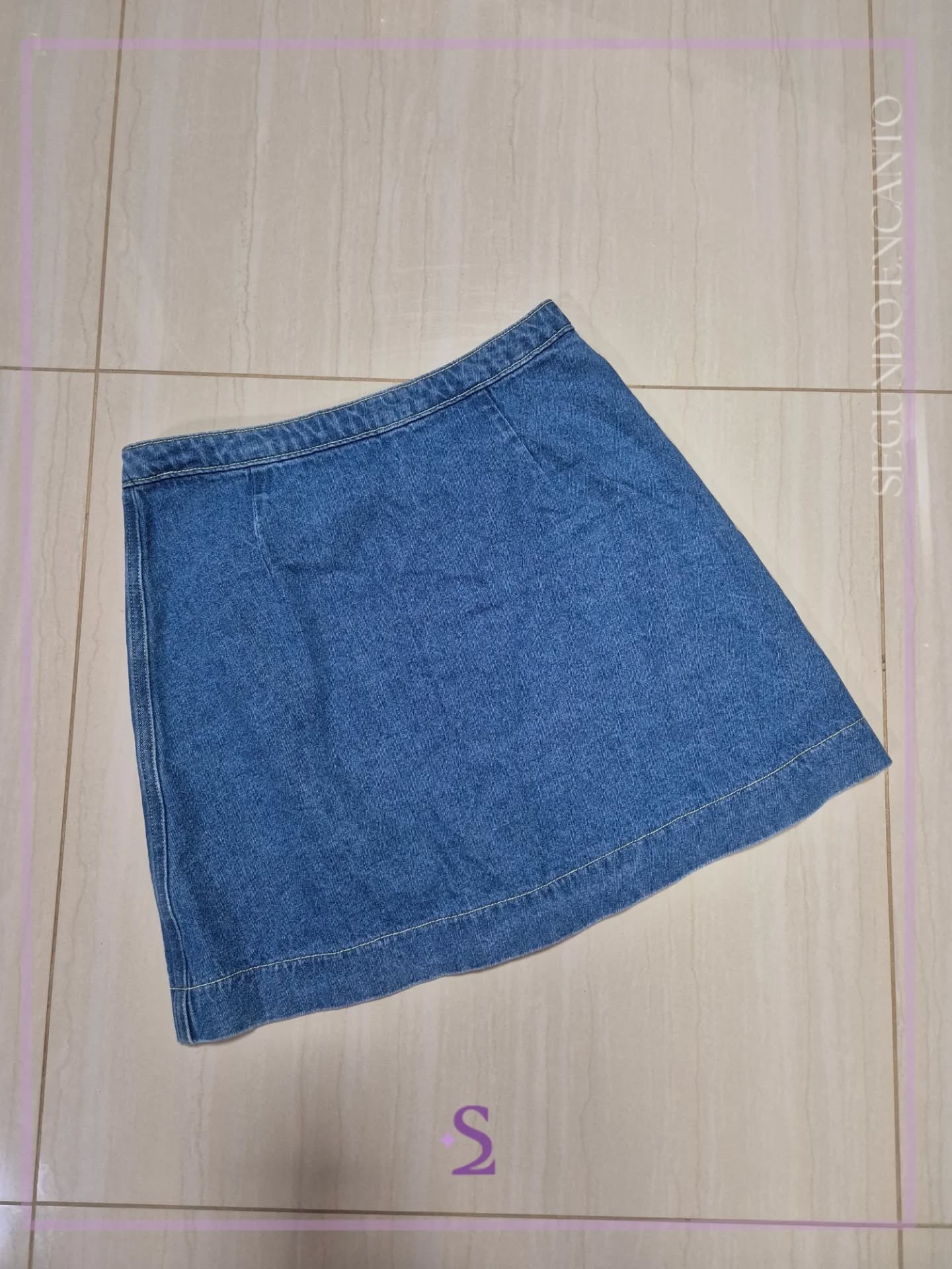 Falda denim botones frontales M - Image 5