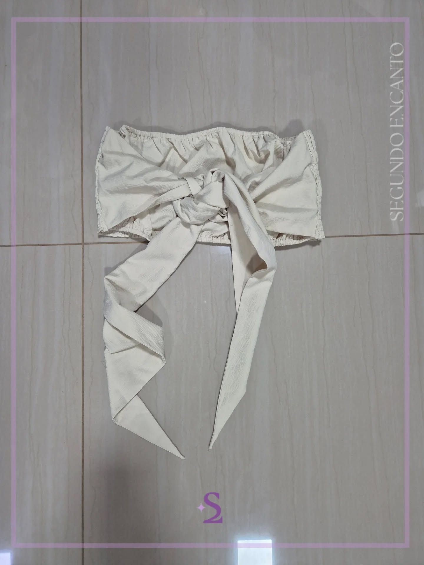 Crop top tubo con ajuste de moño L - Image 1