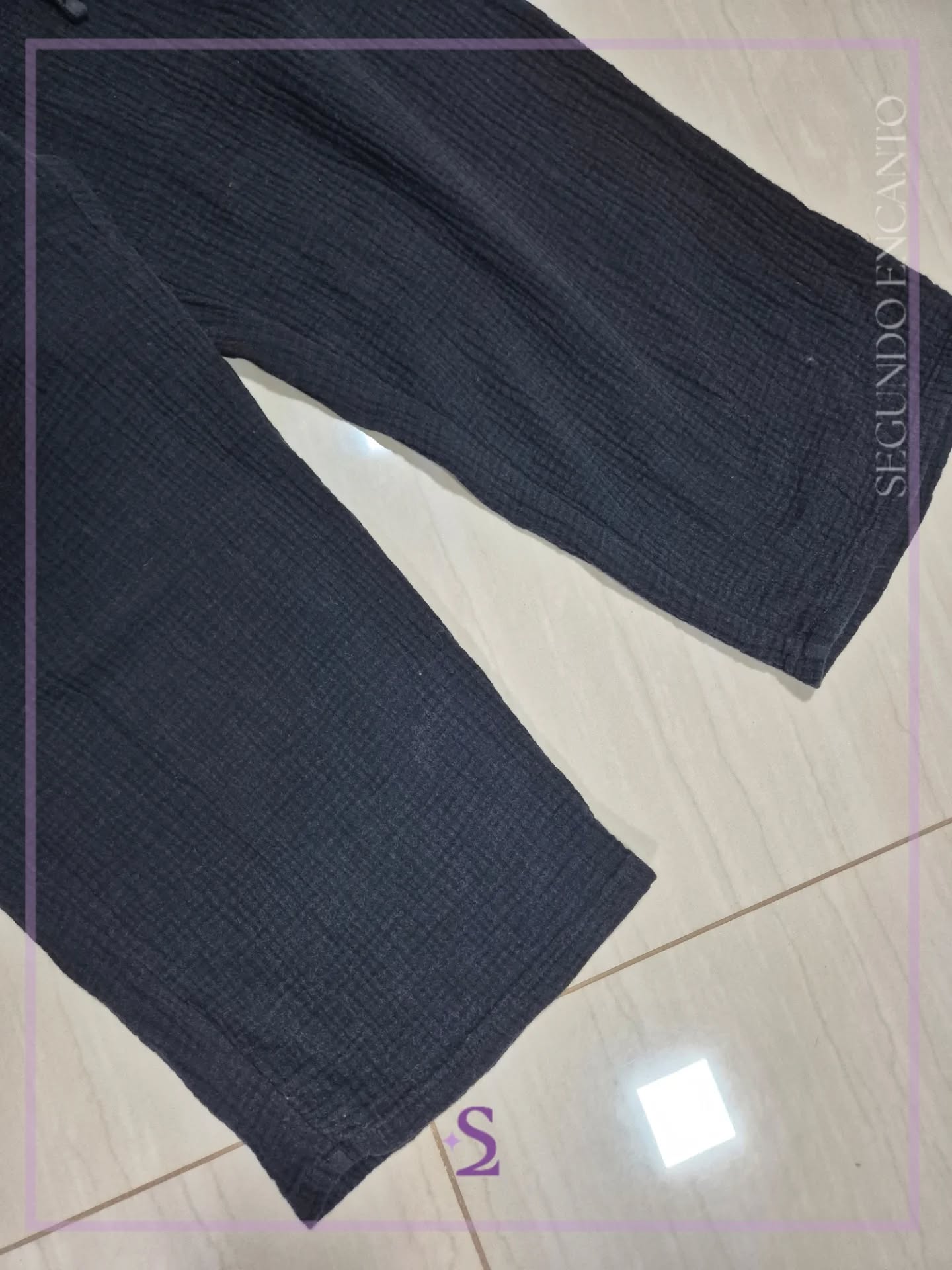 Pantalon de algodon color negro S - Image 2