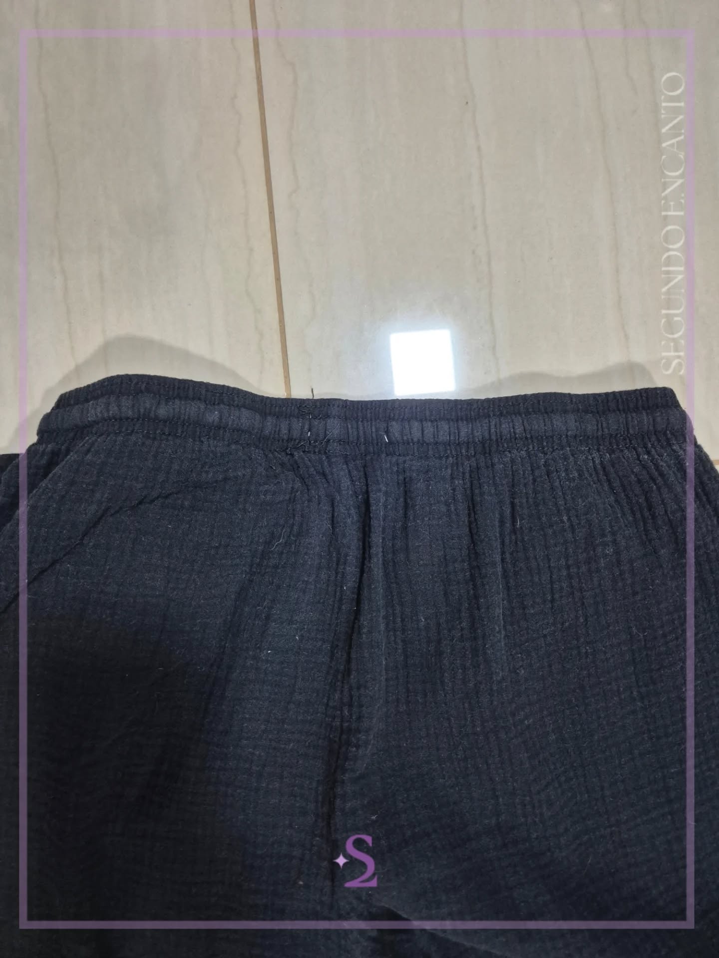 Pantalon de algodon color negro S - Image 4