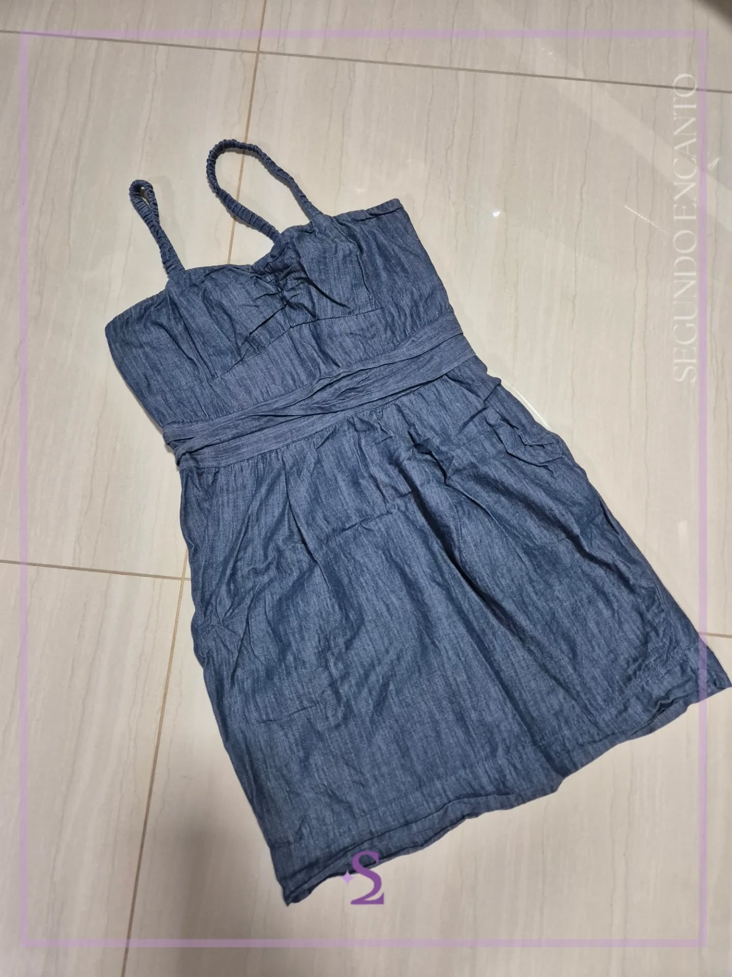 Vestido azul de algodon M - Image 1
