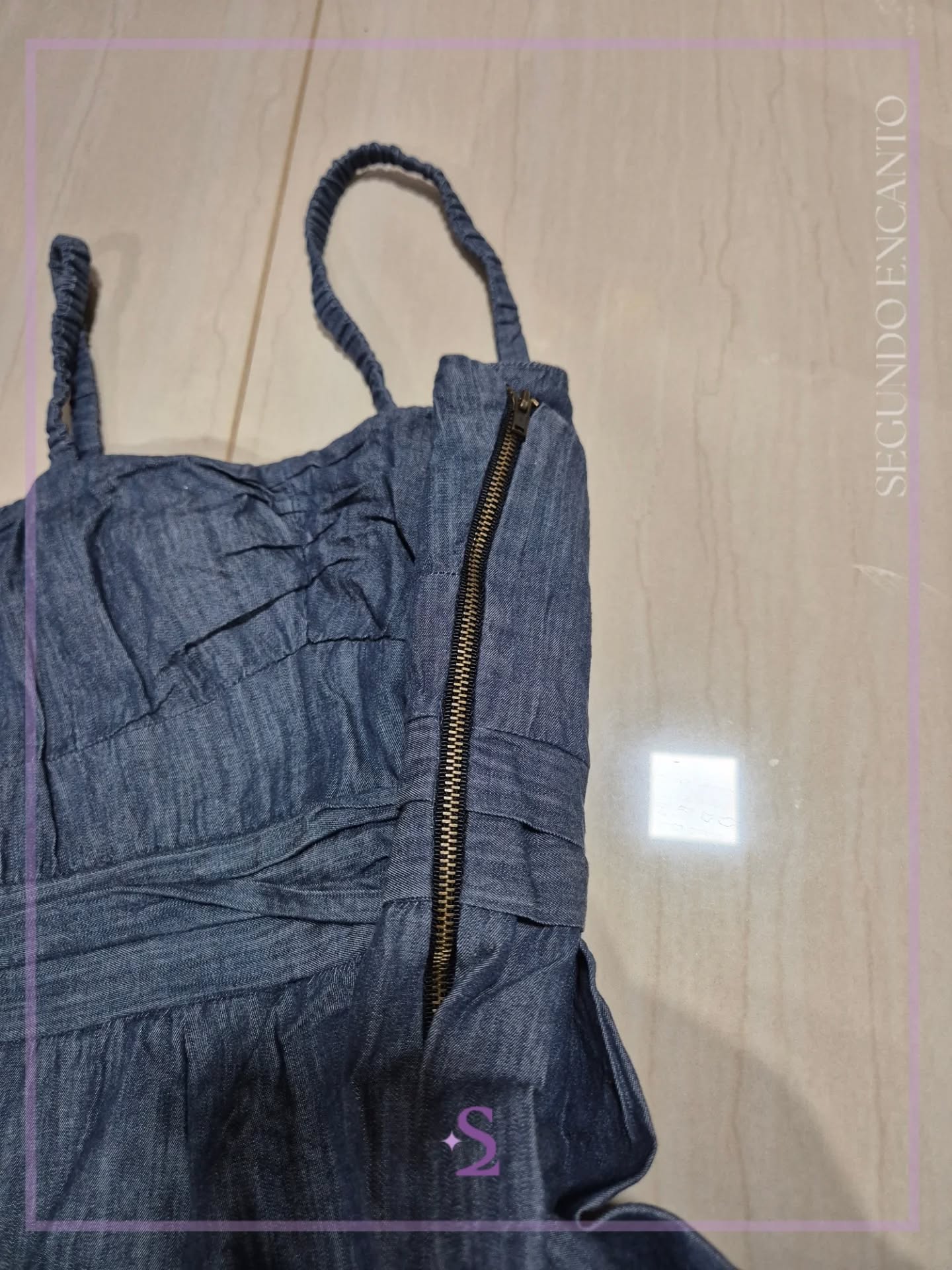 Vestido azul de algodon M - Image 3