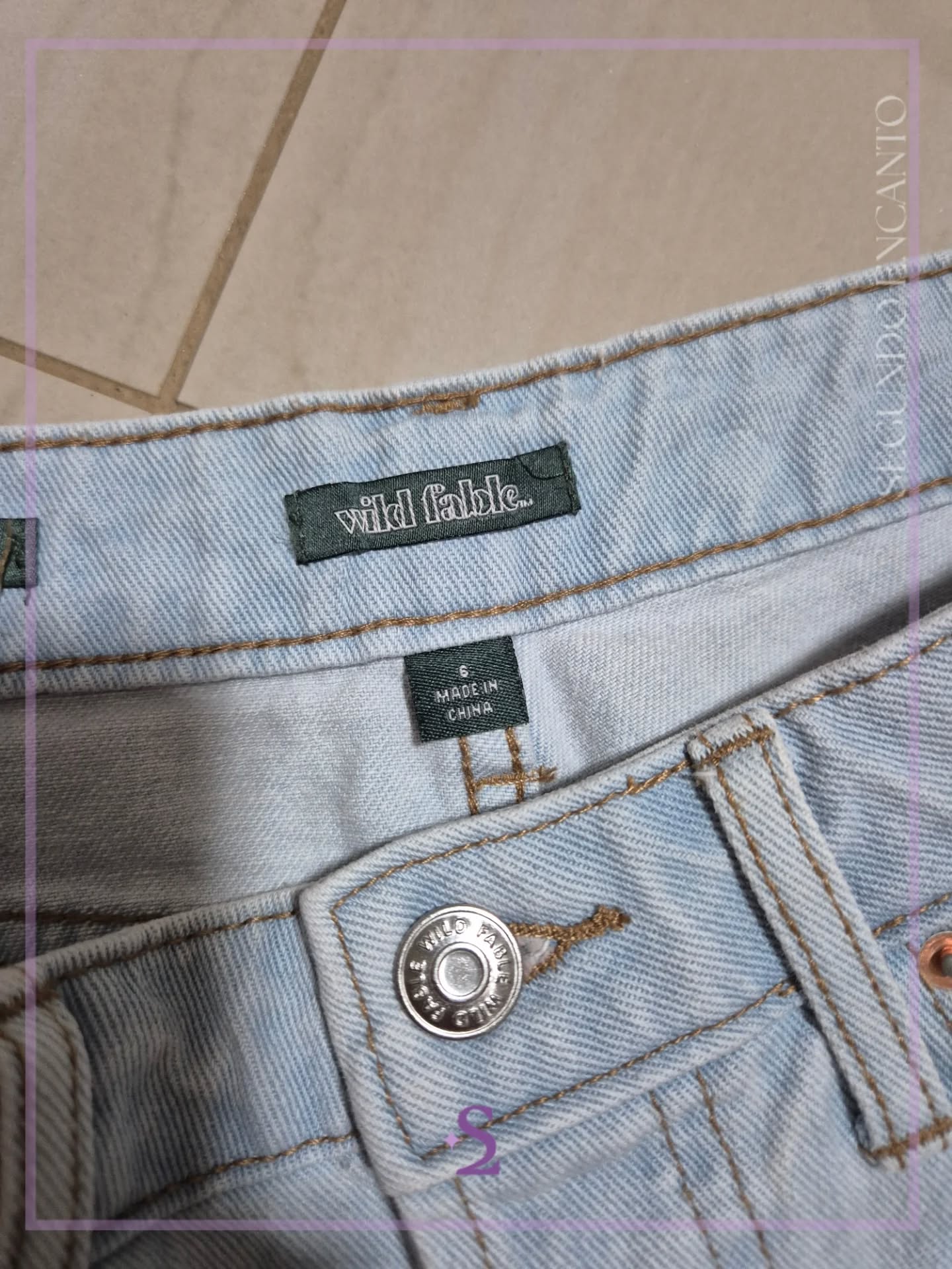 Short denim azul claro XS - Image 4
