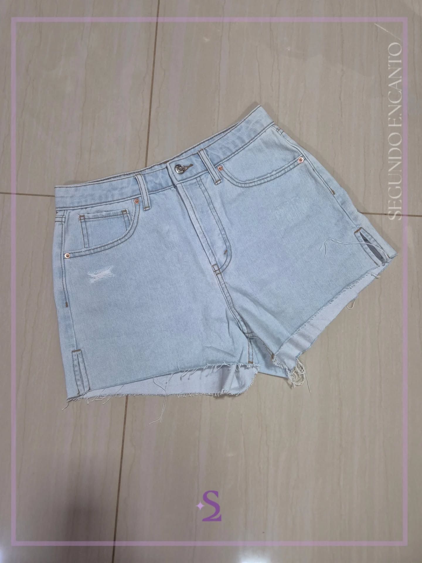 Short denim azul claro XS - Image 1