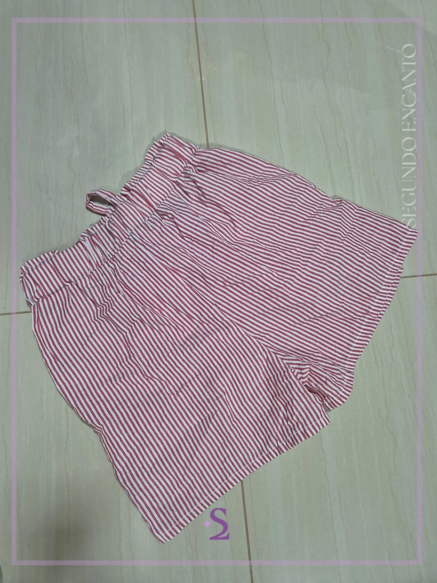 Short a rayas rojo y blanco M - Image 2