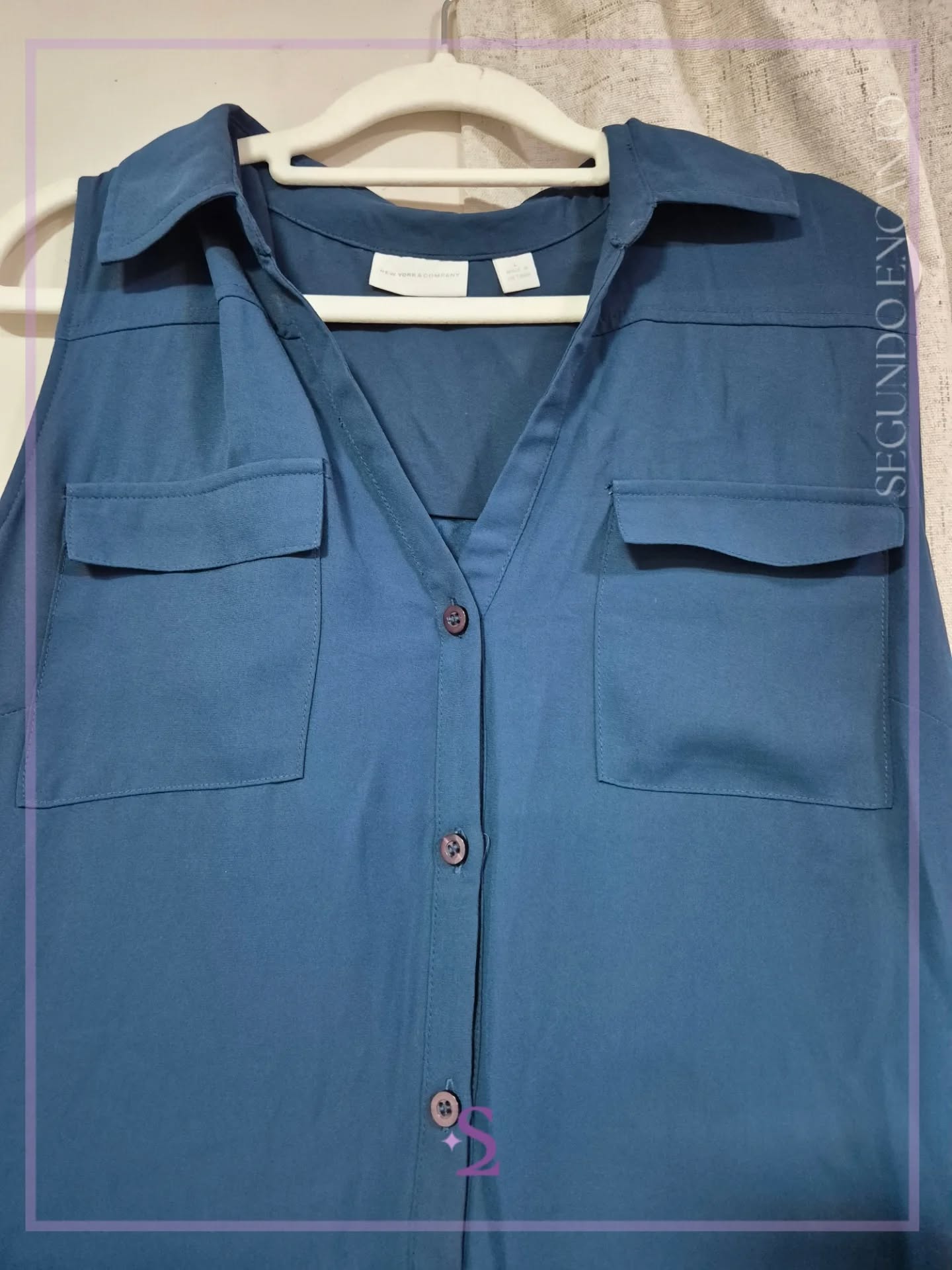 Vestido tipo tunica azul L - Image 2