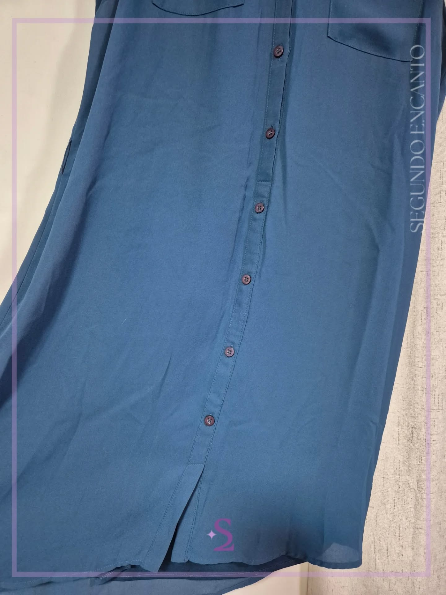 Vestido tipo tunica azul L - Image 4