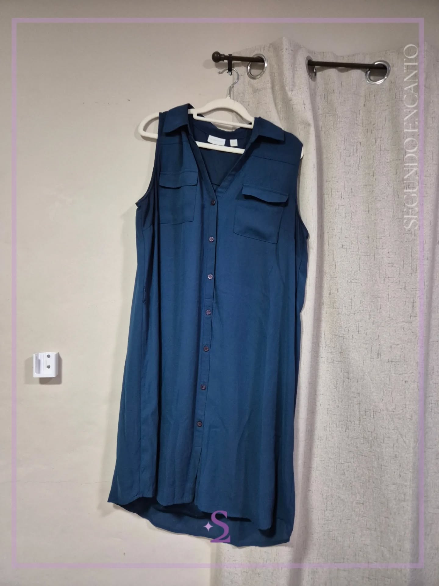 Vestido tipo tunica azul L - Image 1