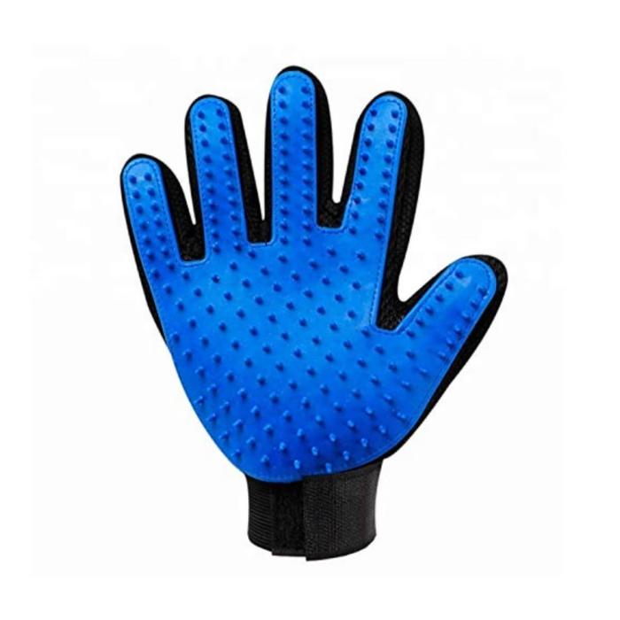 Guante Removedor de Pelo para Mascotas, Mano Derecha - Azul - Image 1