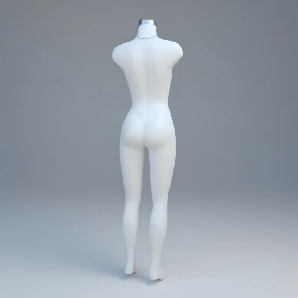 Maniquí Dama Completo Plástico color blanco Exhibidor Con Base - Image 2