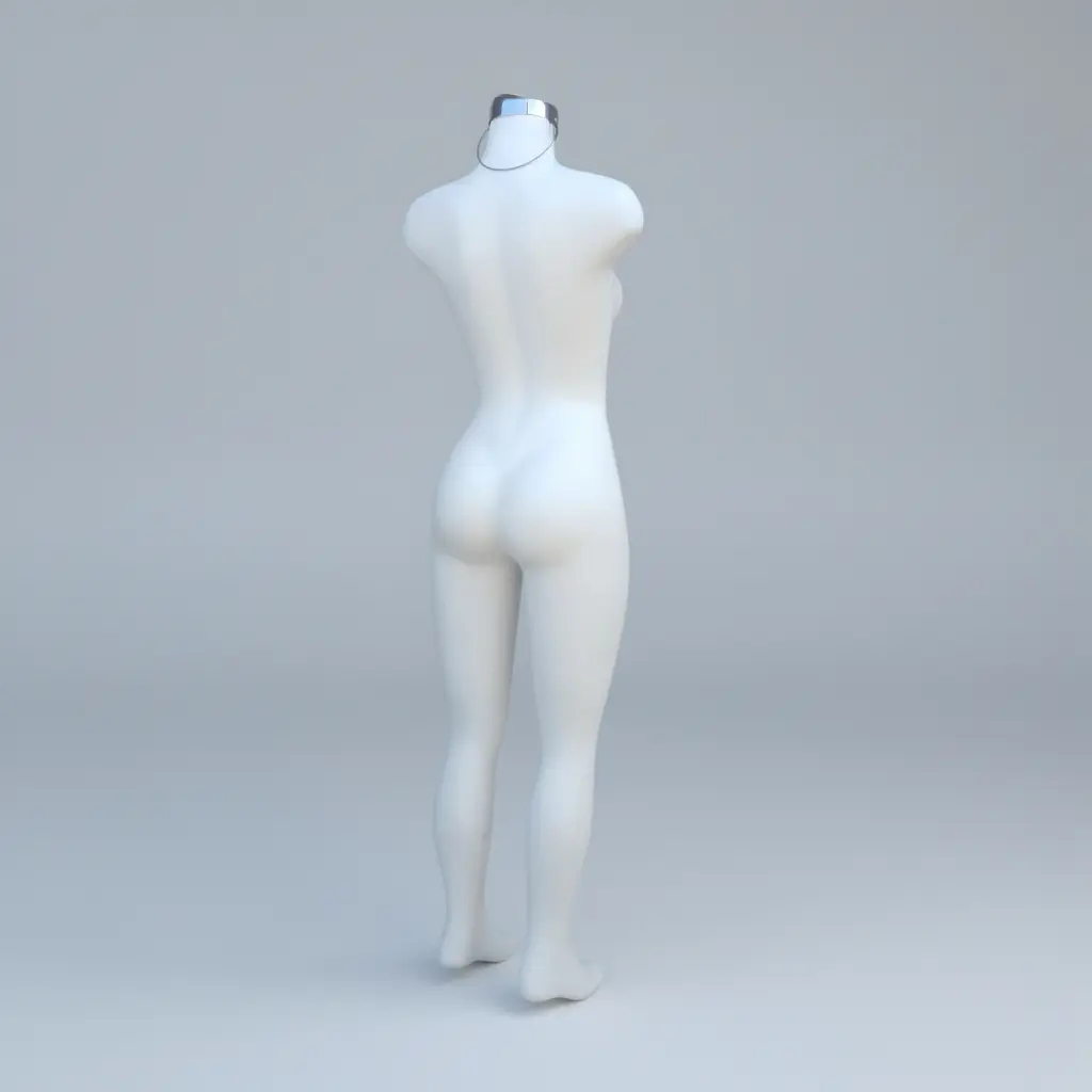 Maniquí Dama Completo Plástico color blanco Exhibidor Con Base - Image 3