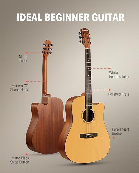 Guitarra Acustica Donner Ec1250 Dad-140C Kit - Image 2