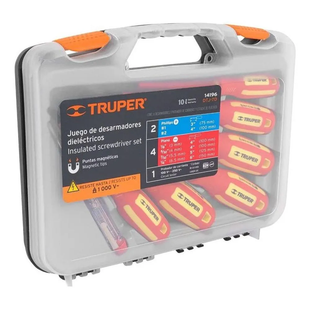 Juego Desarmadores Dieléctricos 1000v 7pz + Maletin Truper 14196 - Image 1