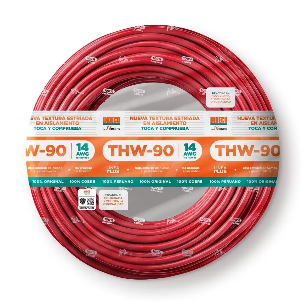 Cable THW-90 +plus 450/750V 14 AWG 100m Indeco - Image 2
