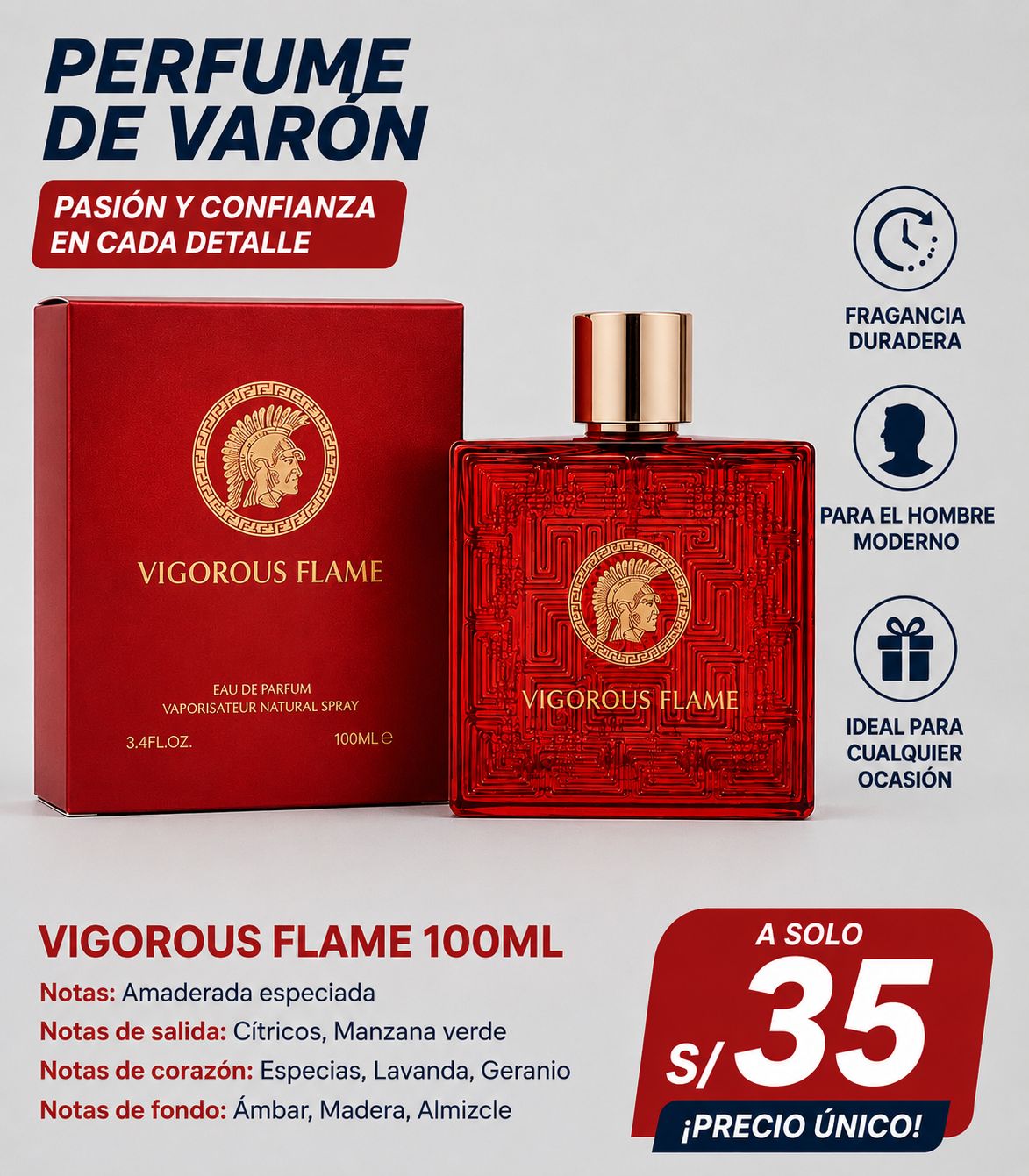 VIGOROUS FLAME | Perfume Masculino 100ml - Image 1