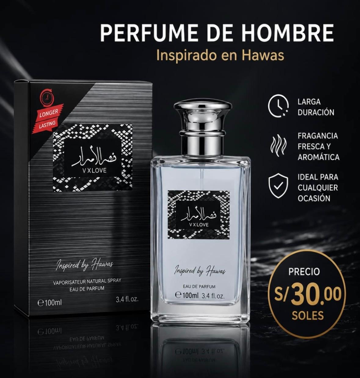 Perfume Hombre V.X LOVE 100ml Inspirado en Hawas | Duradero - Image 1