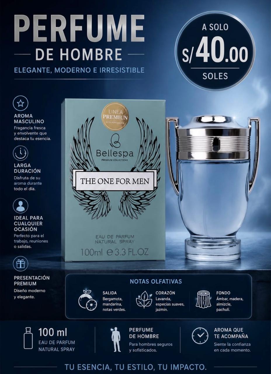 Bellesca THE ONE FOR MEN| Perfume Hombre 100ml | Inspirado Invictus Paco Rabanne - Image 1