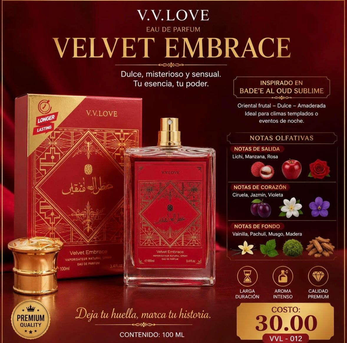Perfume Mujer V.V.LOVE Velvet Embrace 100ml | Inspirado en Bade'e Al Oud Sublime - Image 1