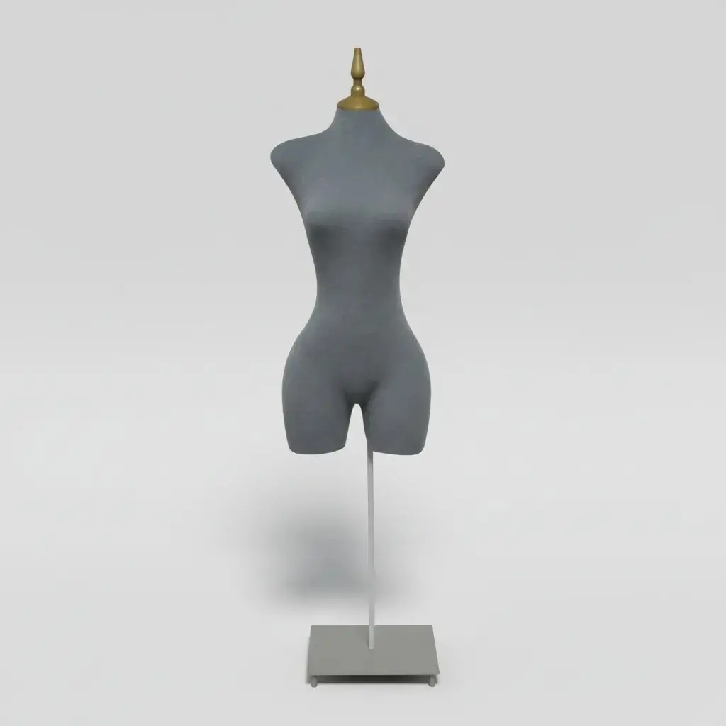 Maniquí Femenino 3/4 Tipo Buchón con Base Resistente | Negro/Blanco/Gris - Image 5