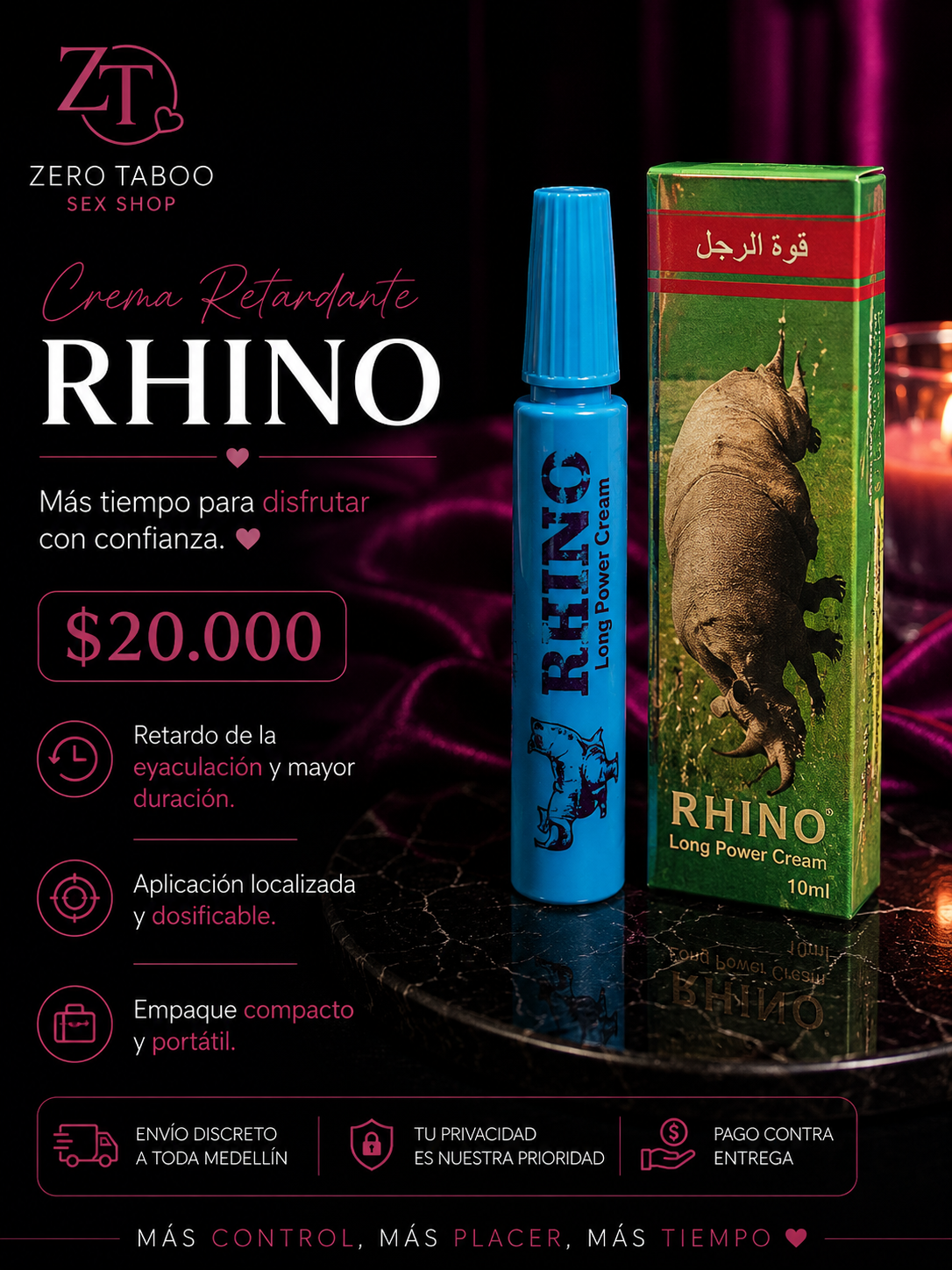 Linea Retardante Masculina Rhino (Spray y Crema) - Image 2