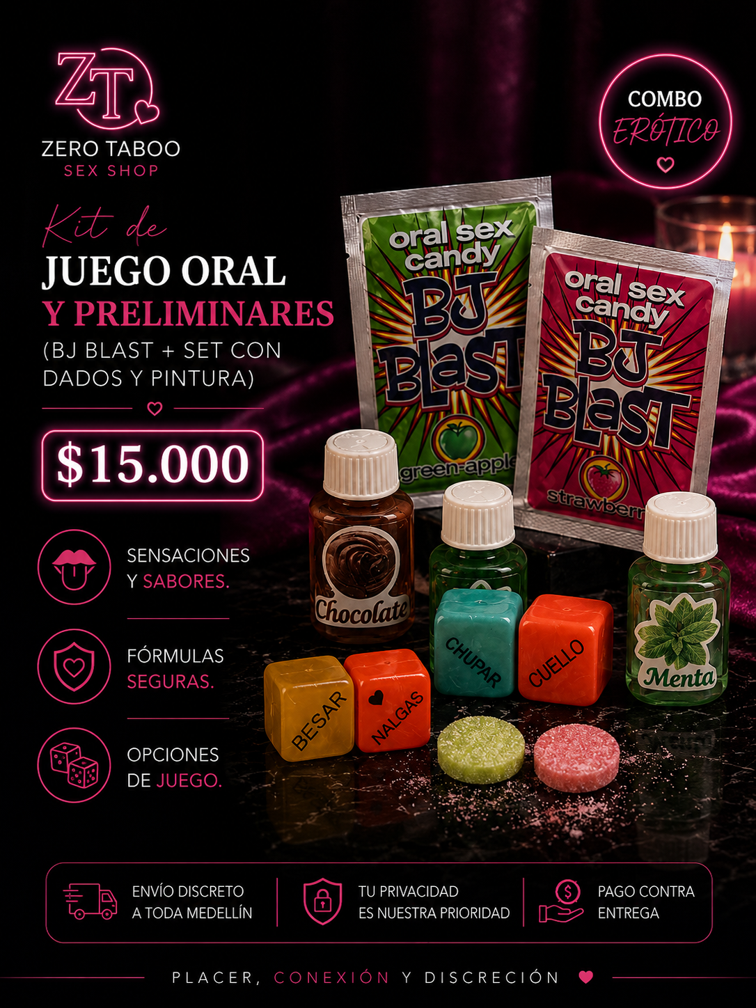Kit de Juego Oral y Preliminares (BJ Blast + Set con Dados y Pintura) - Image 1