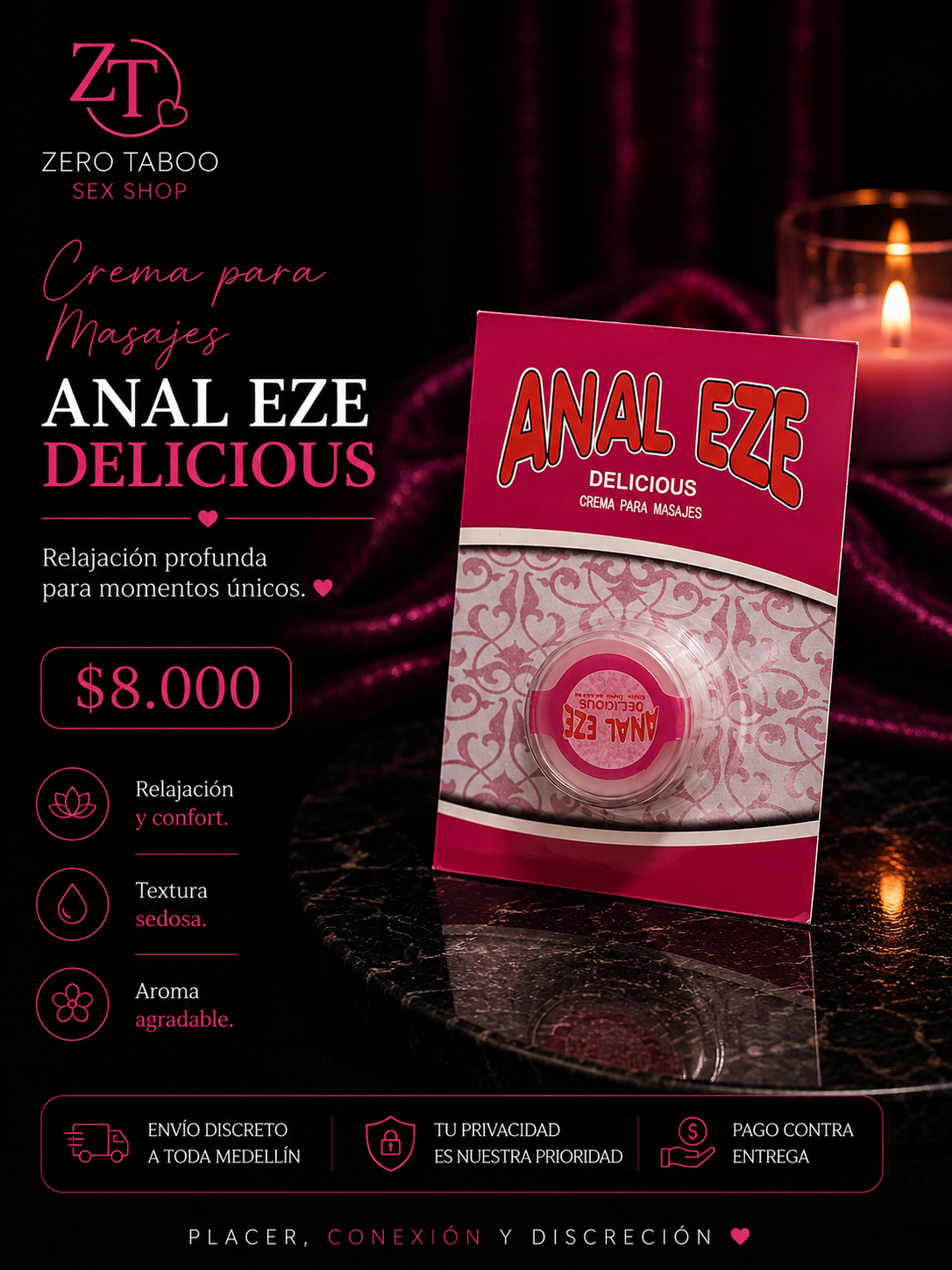 Crema para Masajes Anal Eze Delicious - Image 1
