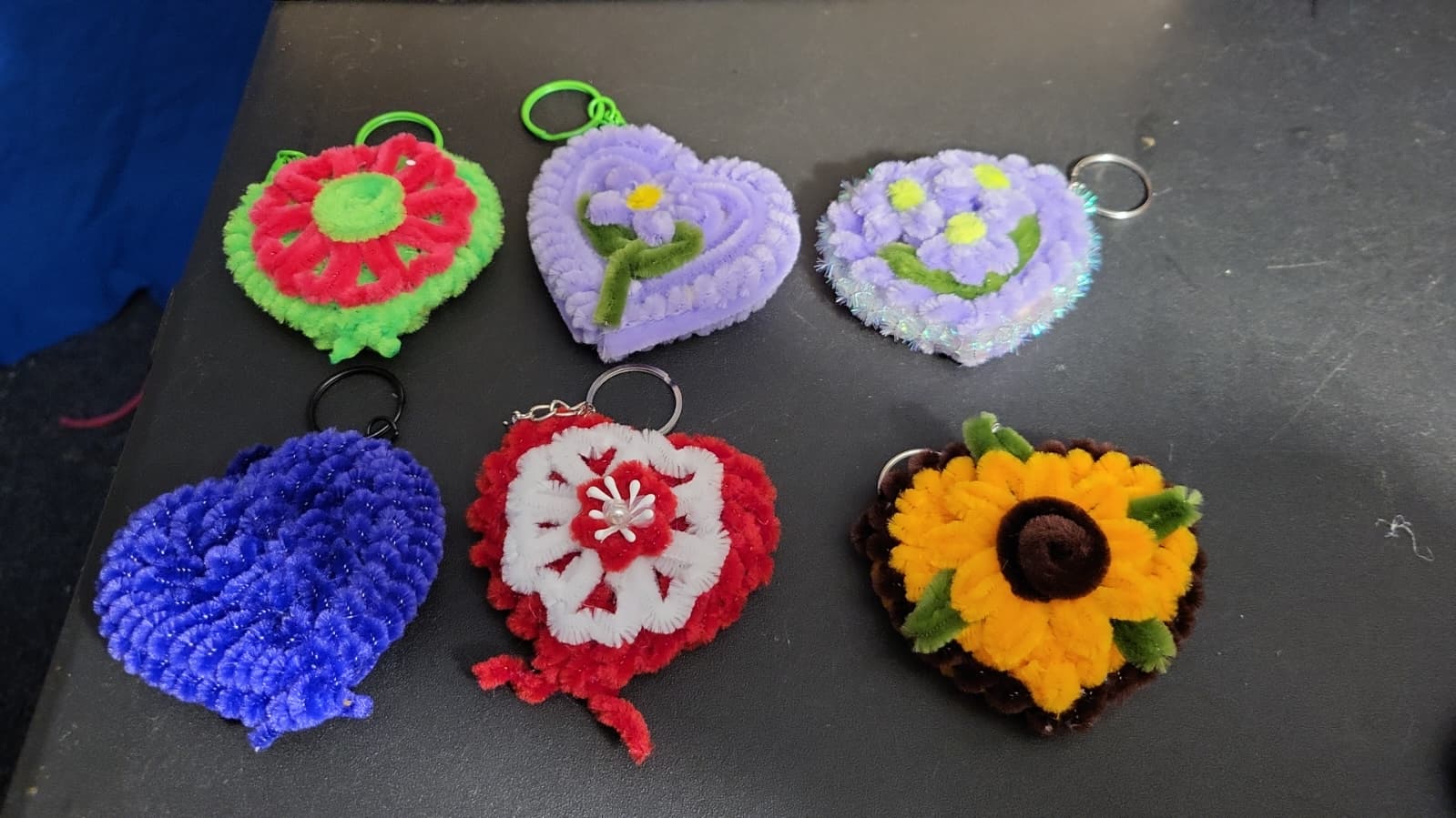 Handmade Heart Mirror Keychains - Image 4