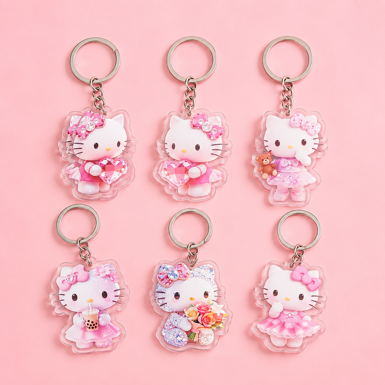 Hello Kitty Acrylic Keychains - Image 1