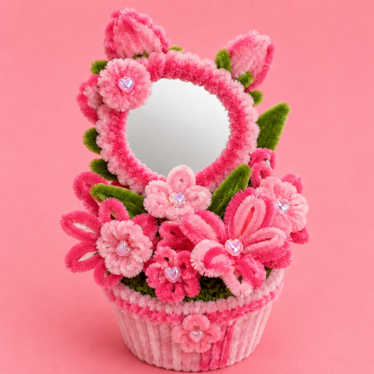 Handmade Floral Mirror Arrangement - Image 1