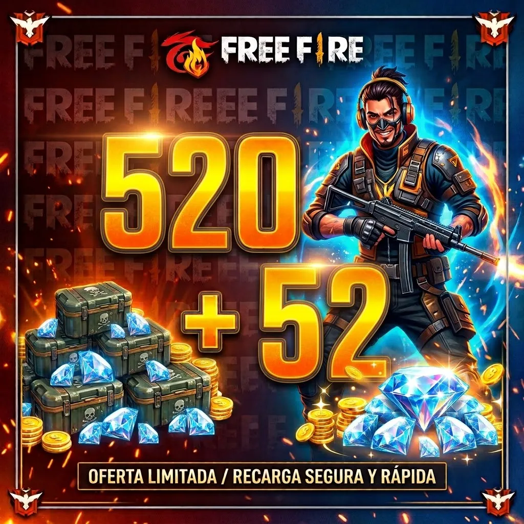Free Fire 520 + 52 diamantes 