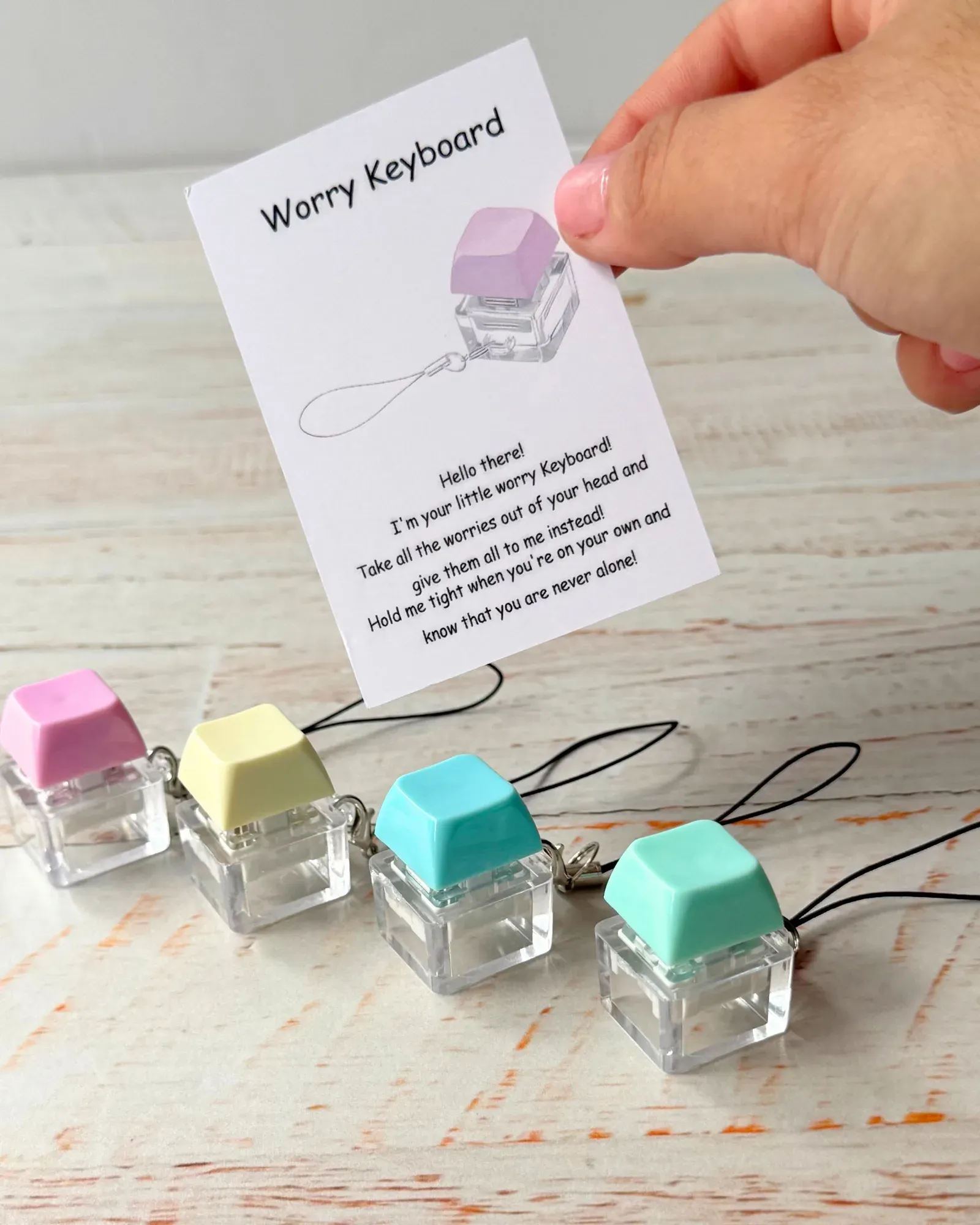 Worry keyboard - Clicker 1 tecla color pastel - imagen 2